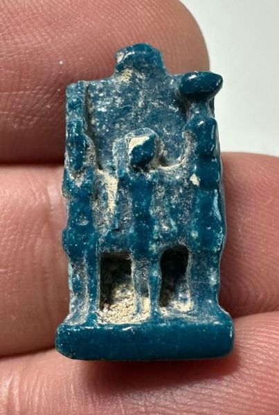 Picture of ANCIENT EGYPT. GRECO - ROMAN FAIENCE OSIRIAN TRIAD AMULET.  300 B.C - 100 A.D