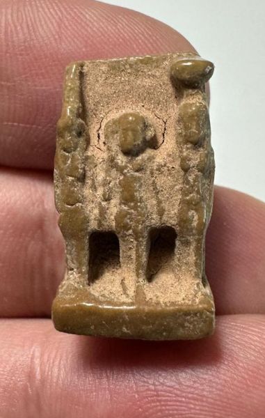 Picture of ANCIENT EGYPT. GRECO - ROMAN FAIENCE OSIRIAN TRIAD AMULET.  300 B.C - 100 A.D