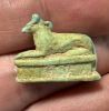Picture of ANCIENT EGYPT.  BEAUTIFUL COLOR. GRECO - ROMAN - FAIENCE ANUBIS AMULET . 300 B.C - 100 A.D