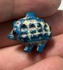 Picture of ANCIENT EGYPT.  BEAUTIFUL COLOR. GRECO - ROMAN - FAIENCE HEDGEHOG AMULET . 300 B.C - 100 A.D