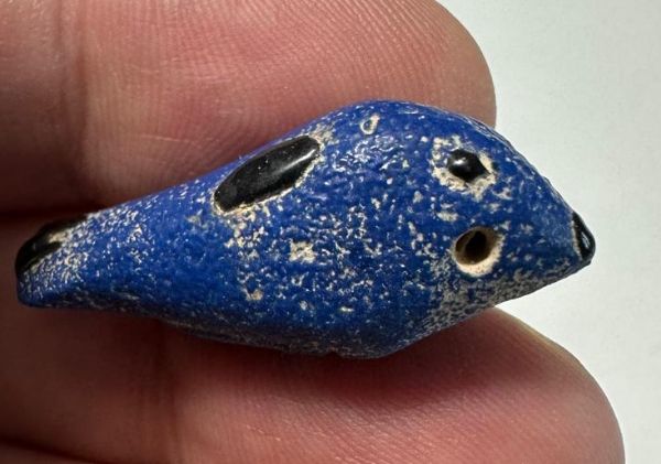 Picture of ANCIENT EGYPT.  BEAUTIFUL COLOR. GRECO - ROMAN - FAIENCE FALCON (HORUS) AMULET . 300 B.C - 100 A.D