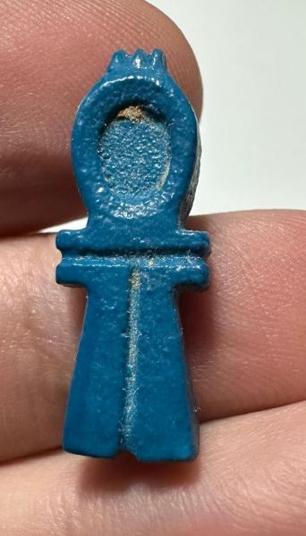 Picture of ANCIENT EGYPT.  BEAUTIFUL COLOR. GRECO - ROMAN - FAIENCE ANKH AMULET . 300 B.C - 100 A.D