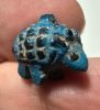 Picture of ANCIENT EGYPT.  BEAUTIFUL COLOR. GRECO - ROMAN - FAIENCE HEDGEHOG AMULET . 300 B.C - 100 A.D