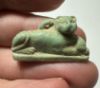 Picture of ANCIENT EGYPT.  BEAUTIFUL COLOR. GRECO - ROMAN - FAIENCE CAT AMULET . 300 B.C - 100 A.D