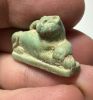 Picture of ANCIENT EGYPT.  BEAUTIFUL COLOR. GRECO - ROMAN - FAIENCE CAT AMULET . 300 B.C - 100 A.D