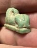 Picture of ANCIENT EGYPT.  BEAUTIFUL COLOR. GRECO - ROMAN - FAIENCE CAT AMULET . 300 B.C - 100 A.D