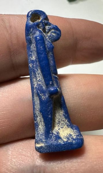 Picture of ANCIENT EGYPT.  BEAUTIFUL COLOR. GRECO - ROMAN - FAIENCE THOTH AMULET . 300 B.C - 100 A.D