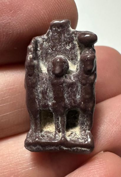 Picture of ANCIENT EGYPT. GRECO - ROMAN FAIENCE OSIRIAN TRIAD AMULET.  300 B.C - 100 A.D