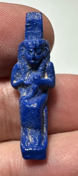 Picture of ANCIENT EGYPT.  BEAUTIFUL COLOR. GRECO - ROMAN - FAIENCE ISIS NURSING HORUS AMULET . 300 B.C - 100 A.D