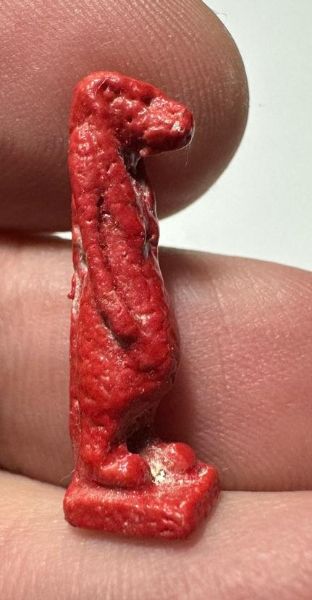 Picture of ANCIENT EGYPT.  VERY RARE RED  COLOR. GRECO - ROMAN - FAIENCE TAWERET AMULET . 300 B.C - 100 A.D