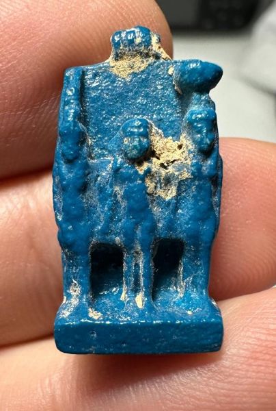 Picture of ANCIENT EGYPT. GRECO - ROMAN FAIENCE OSIRIAN TRIAD AMULET.  300 B.C - 100 A.D