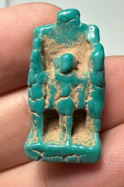 Picture of ANCIENT EGYPT. GRECO - ROMAN FAIENCE OSIRIAN TRIAD AMULET.  300 B.C - 100 A.D