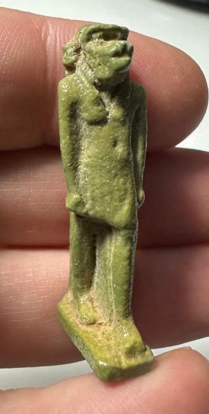 Picture of ANCIENT EGYPT. GRECO - ROMAN FAIENCE MONKEY AMULET.  300 B.C - 100 A.D