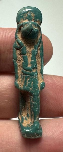 Picture of ANCIENT EGYPT. GRECO - ROMAN FAIENCE HORUS AMULET.  300 B.C - 100 A.D