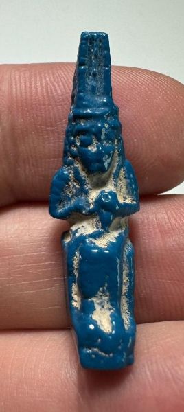 Picture of ANCIENT EGYPT. GRECO - ROMAN FAIENCE ISIS NURSING HORUS AMULET.  300 B.C - 100 A.D