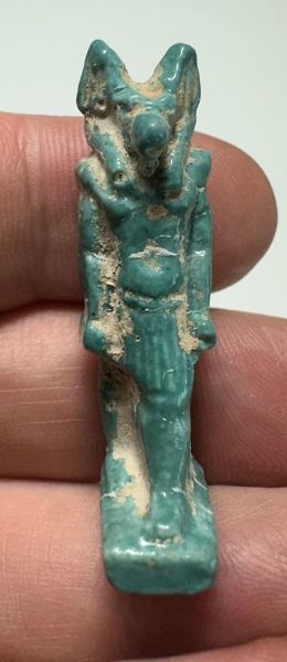 Picture of ANCIENT EGYPT. GRECO - ROMAN FAIENCE ANUBIS AMULET.  300 B.C - 100 A.D