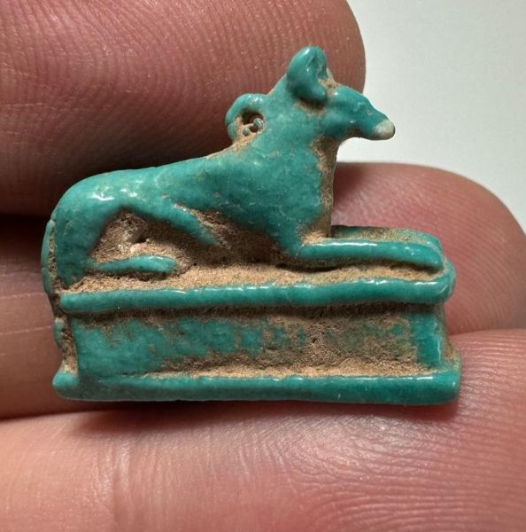 Picture of ANCIENT EGYPT. GRECO - ROMAN FAIENCE ANUBIS AMULET.  300 B.C - 100 A.D