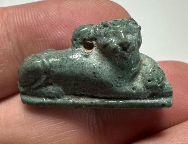 Picture of ANCIENT EGYPT. GRECO - ROMAN FAIENCE CAT AMULET.  300 B.C - 100 A.D