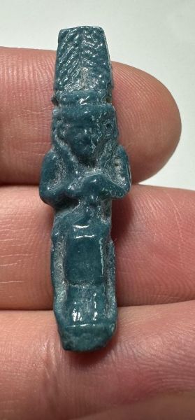 Picture of ANCIENT EGYPT. GRECO - ROMAN FAIENCE ISIS NURSING HORUS AMULET.  300 B.C - 100 A.D