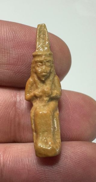 Picture of ANCIENT EGYPT. GRECO - ROMAN FAIENCE ISIS NURSING HORUS AMULET.  300 B.C - 100 A.D