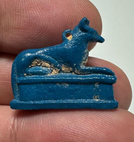 Picture of ANCIENT EGYPT. GRECO - ROMAN FAIENCE ANUBIS AMULET.  300 B.C - 100 A.D