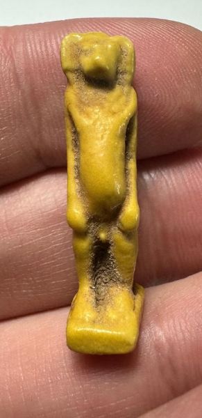 Picture of ANCIENT EGYPT. GRECO - ROMAN FAIENCE MONKEY AMULET.  300 B.C - 100 A.D