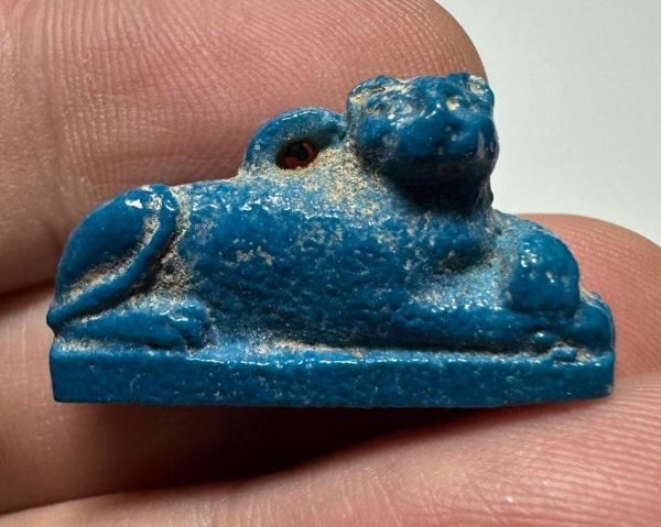 Picture of ANCIENT EGYPT. GRECO - ROMAN FAIENCE CAT AMULET.  300 B.C - 100 A.D