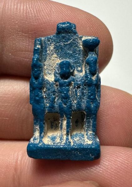 Picture of ANCIENT EGYPT. GRECO - ROMAN FAIENCE OSIRIAN TRIAD AMULET.  300 B.C - 100 A.D