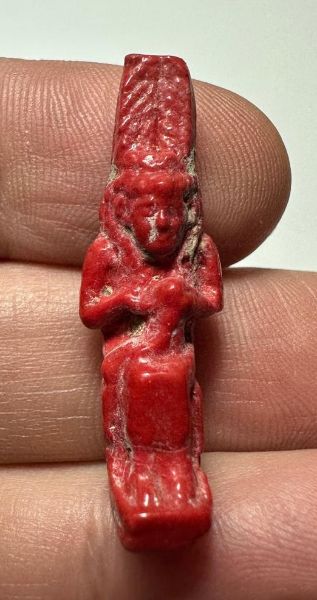 Picture of ANCIENT EGYPT. GRECO - ROMAN FAIENCE ISIS NURSING HORUS  AMULET.  300 B.C - 100 A.D