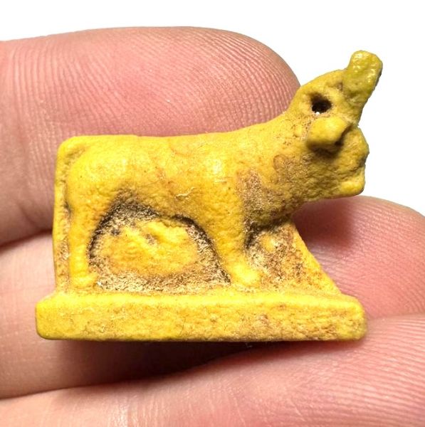 Picture of ANCIENT EGYPT. GRECO - ROMAN FAIENCE  AMULET OF AN APIS BULL.  300 B.C - 100 A.D