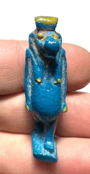 Picture of ANCIENT EGYPT. GRECO - ROMAN POLYCHROME FAIENCE  AMULET OF TAWERET.  300 B.C - 100 A.D