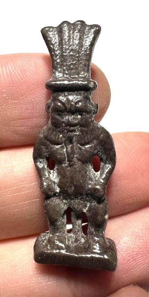 Picture of ANCIENT EGYPT. GRECO - ROMAN FAIENCE  AMULET OF BES - OPEN WORK.  300 B.C - 100 A.D