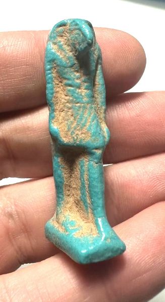 Picture of ANCIENT EGYPT. GRECO - ROMAN LARGE FAIENCE THOTH AMULET.  300 B.C - 100 A.D