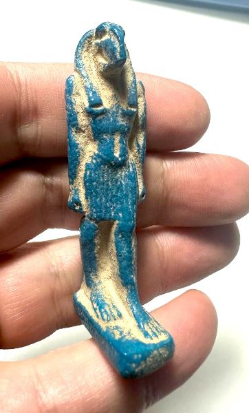 Picture of ANCIENT EGYPT. GRECO - ROMAN LARGE FAIENCE THOTH AMULET.  300 B.C - 100 A.D