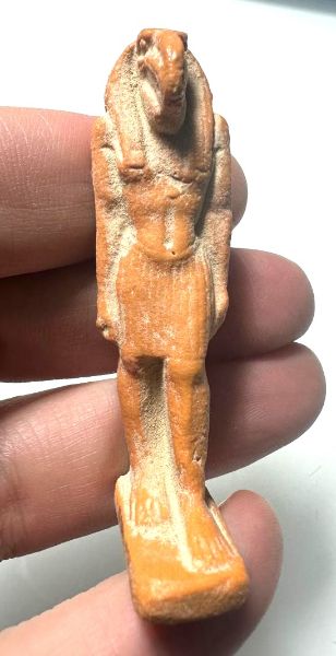 Picture of ANCIENT EGYPT. GRECO - ROMAN LARGE FAIENCE THOTH AMULET.  300 B.C - 100 A.D