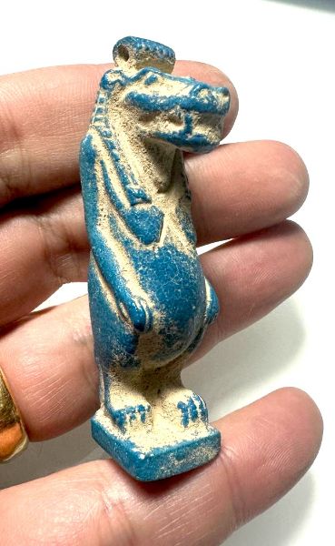 Picture of ANCIENT EGYPT. GRECO - ROMAN HUGE FAIENCE TAWERET AMULET.  300 B.C - 100 A.D