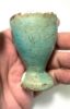 Picture of Ancient Egypt. FAIENCE COSMETIC CUP . BEAUTIFUL COLOR. INSCRIBED . 600 - 300 B.C - LATE PERIOD
