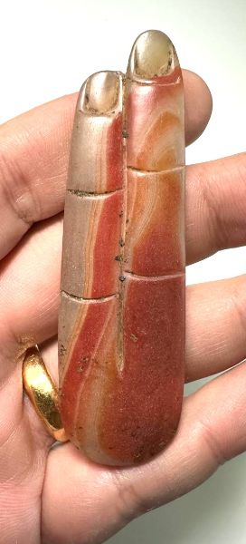 Picture of   Ancient Egypt. LATE PERIOD DOUBLE FINGER STONE AMULET.  600 - 300  B.C