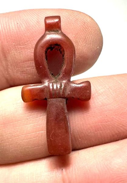Picture of ANCIENT EGYPT. NEW KINGDOM CARNELIAN STONE ANKH AMULET. 1250 B.C