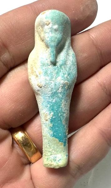 Picture of ANCIENT EGYPT. 26TH DYNASTY. FAIENCE USHABTI. 600 - 300 B.C. PA-DI-HEMET
