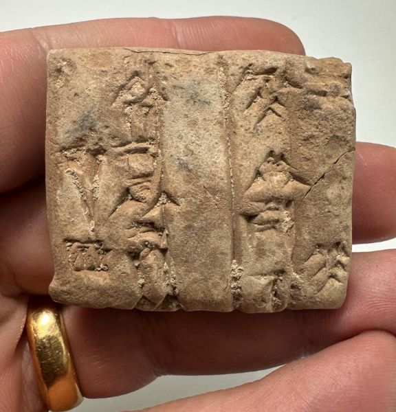 Picture of   Ancient Mesopotamian . Sumerian Clay cuneiform tablet. 2200 - 1900  BC