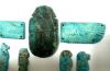 Picture of Ancient Egypt. FAIENCE SET OF A WINGED SCARAB . LATE PERIOD. 600 - 300  B.C