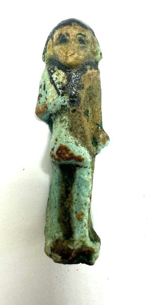 Picture of   Ancient Egypt. FAIENCE OVERSEER USHABTI. THIRD INTERMEDIATE PERIOD. 22ND DYNASTY.  943 BC - 716 BC