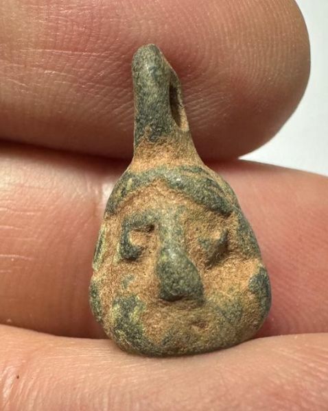 Picture of Ancient Levant. Roman Bronze Scale Weight. 3 human faces. 200 - 300 A.D