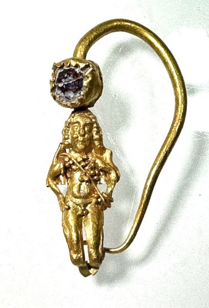 Picture of Roman. 2nd century AD.  GOLD EARRING WITH a figure of a male 