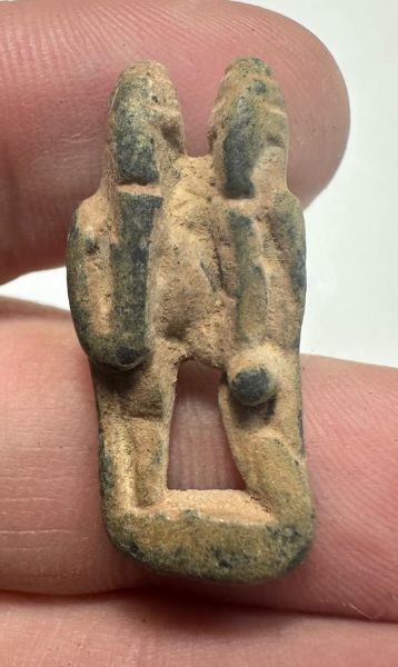 Picture of Ancient Phoenician or Egyptian  Bronze amulet two gods. 500 - 400 B.C