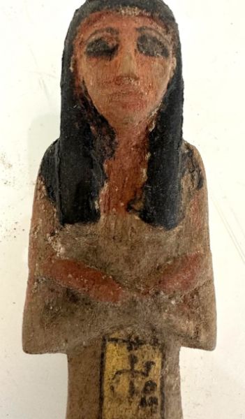 Picture of ANCIENT EGYPT.  NEW KINGDOM. WOOD USHABTI FOR EMHOTEB THE ROYAL SCRIBE.  1450– 1200 B.C