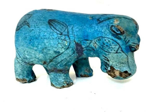 Picture of ANCIENT EGYPT. MIDDLE KINGDOM FAIENCE FIGURE OF A HIPPOPOTAMOUS .  2181-2040 BCE