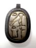 Picture of ANCIENT EGYPT. STONE AND SILVER SCARAB PENDANT. NEW KINGDOM STYLE. REVIVAL PIECE MADE IN THE LATE PERIOD . 600 - 300 B.C