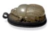 Picture of ANCIENT EGYPT. STONE AND SILVER SCARAB PENDANT. NEW KINGDOM STYLE. REVIVAL PIECE MADE IN THE LATE PERIOD . 600 - 300 B.C